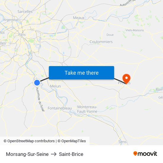 Morsang-Sur-Seine to Saint-Brice map