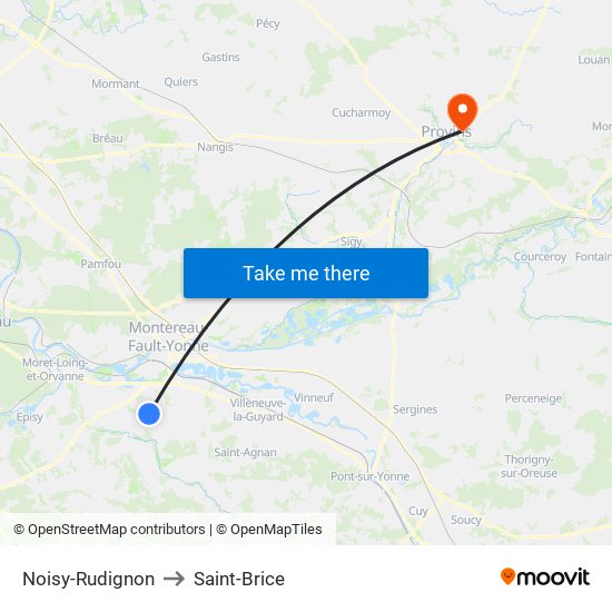 Noisy-Rudignon to Saint-Brice map