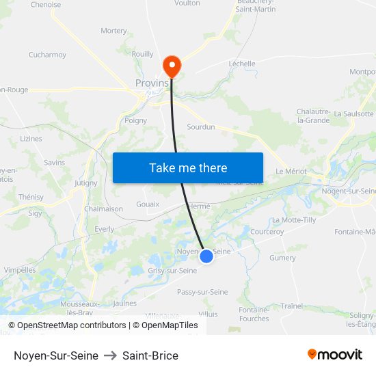 Noyen-Sur-Seine to Saint-Brice map
