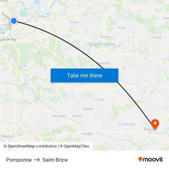 Pomponne to Saint-Brice map
