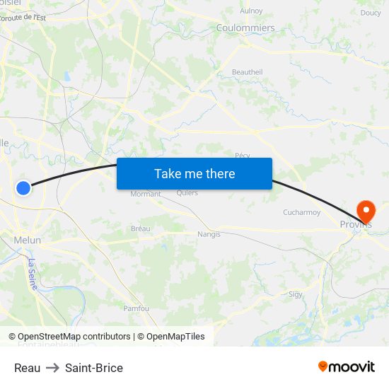 Reau to Saint-Brice map