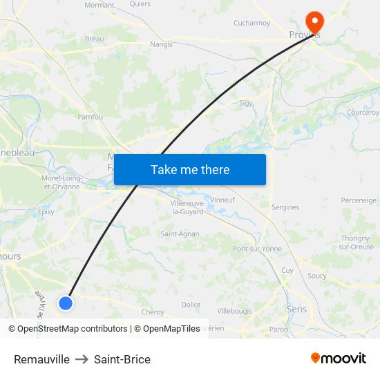 Remauville to Saint-Brice map
