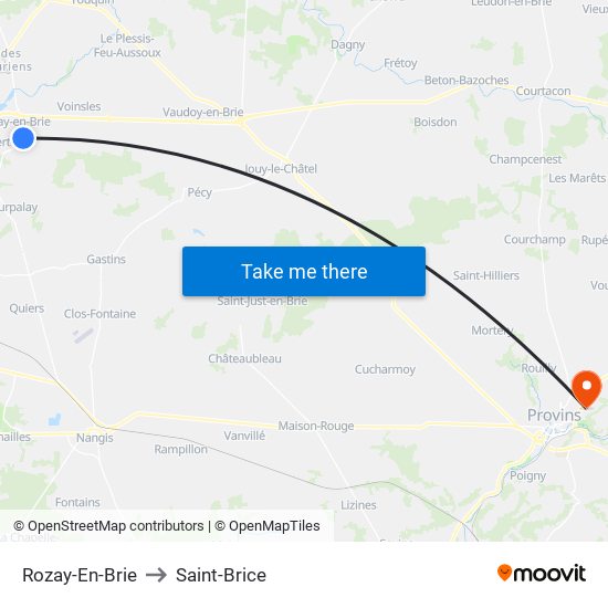 Rozay-En-Brie to Saint-Brice map