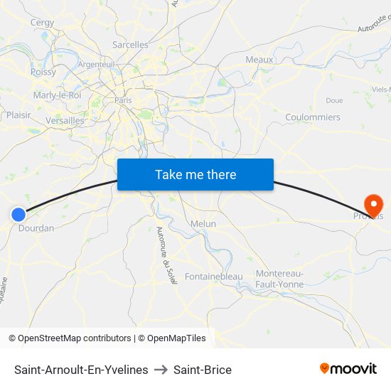 Saint-Arnoult-En-Yvelines to Saint-Brice map