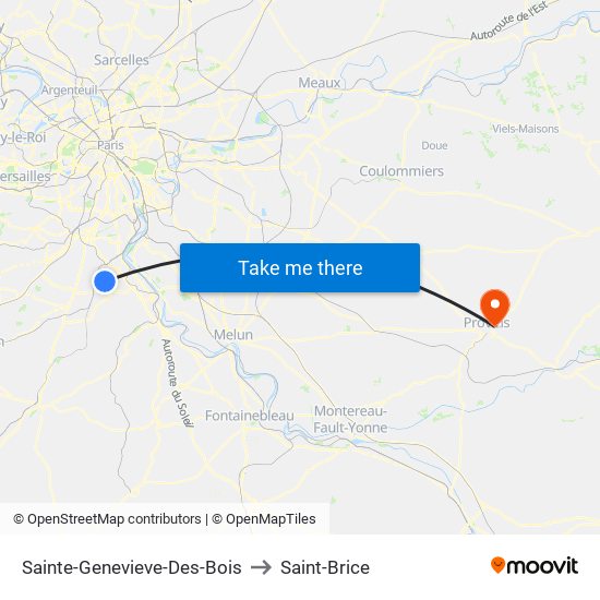 Sainte-Genevieve-Des-Bois to Saint-Brice map
