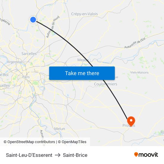 Saint-Leu-D'Esserent to Saint-Brice map