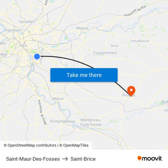 Saint-Maur-Des-Fosses to Saint-Brice map