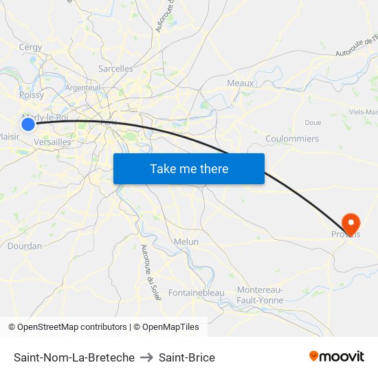 Saint-Nom-La-Breteche to Saint-Brice map