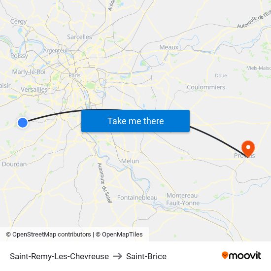 Saint-Remy-Les-Chevreuse to Saint-Brice map