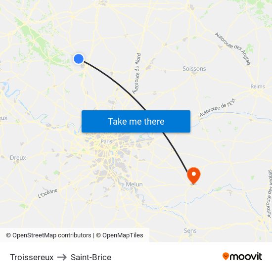 Troissereux to Saint-Brice map