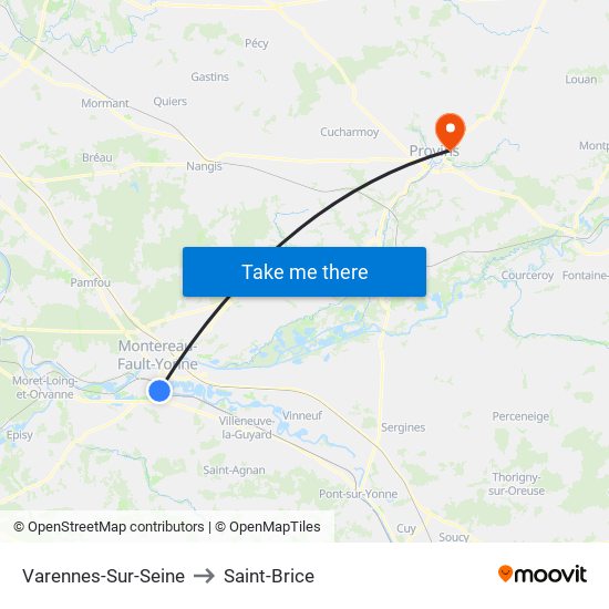 Varennes-Sur-Seine to Saint-Brice map