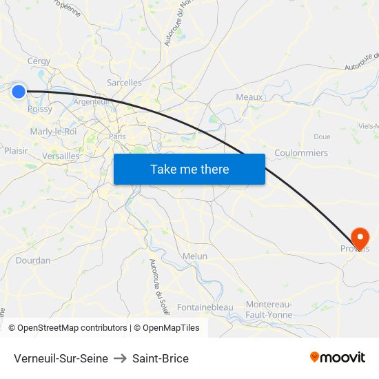 Verneuil-Sur-Seine to Saint-Brice map