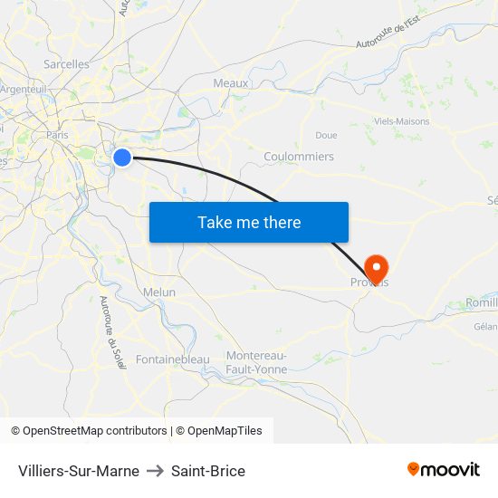 Villiers-Sur-Marne to Saint-Brice map