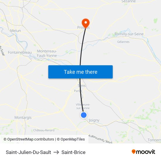 Saint-Julien-Du-Sault to Saint-Brice map