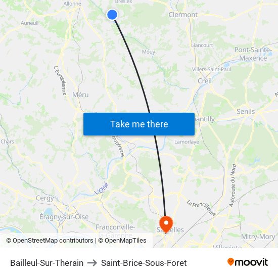 Bailleul-Sur-Therain to Saint-Brice-Sous-Foret map