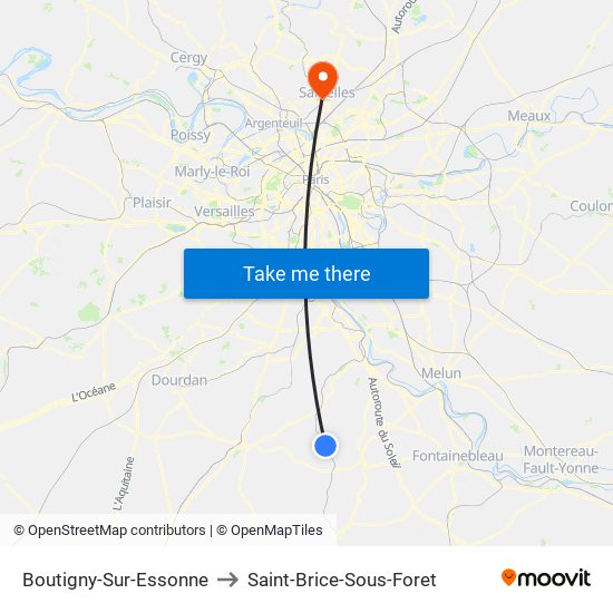 Boutigny-Sur-Essonne to Saint-Brice-Sous-Foret map