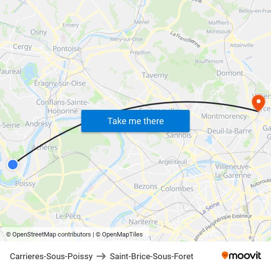 Carrieres-Sous-Poissy to Saint-Brice-Sous-Foret map