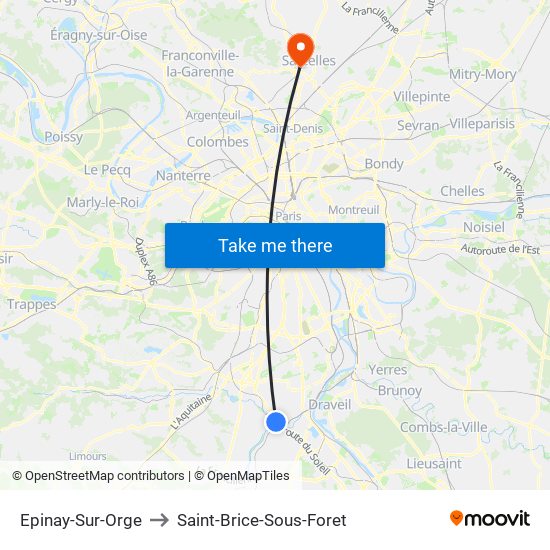 Epinay-Sur-Orge to Saint-Brice-Sous-Foret map