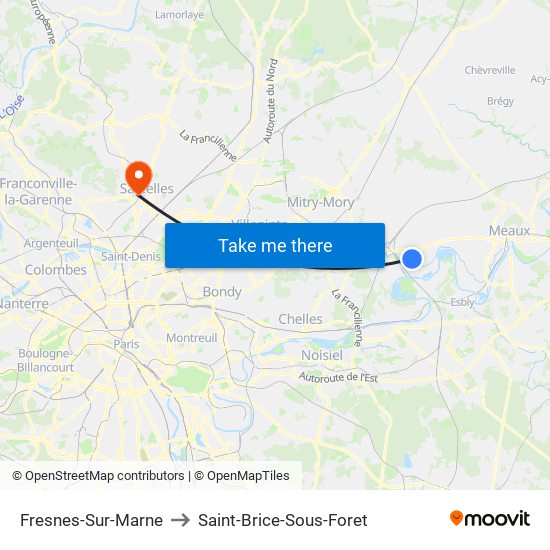 Fresnes-Sur-Marne to Saint-Brice-Sous-Foret map