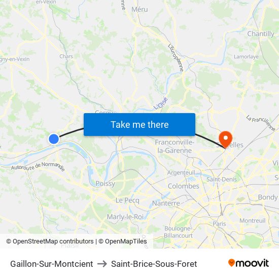Gaillon-Sur-Montcient to Saint-Brice-Sous-Foret map