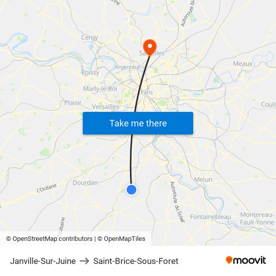 Janville-Sur-Juine to Saint-Brice-Sous-Foret map