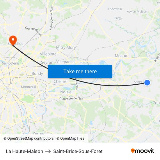 La Haute-Maison to Saint-Brice-Sous-Foret map