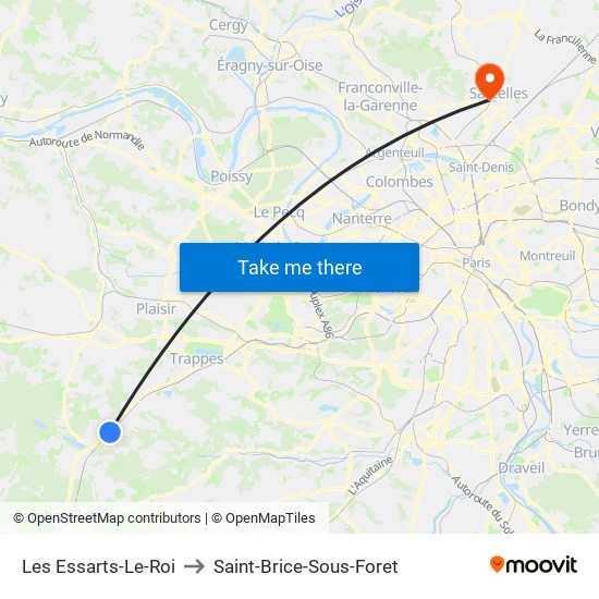 Les Essarts-Le-Roi to Saint-Brice-Sous-Foret map