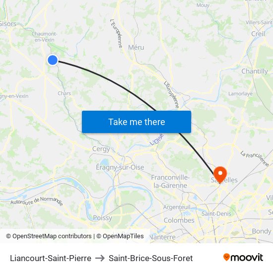Liancourt-Saint-Pierre to Saint-Brice-Sous-Foret map