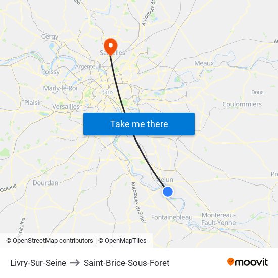 Livry-Sur-Seine to Saint-Brice-Sous-Foret map