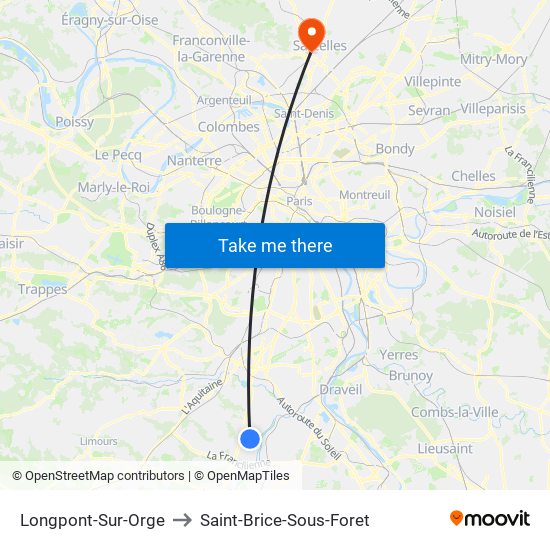 Longpont-Sur-Orge to Saint-Brice-Sous-Foret map