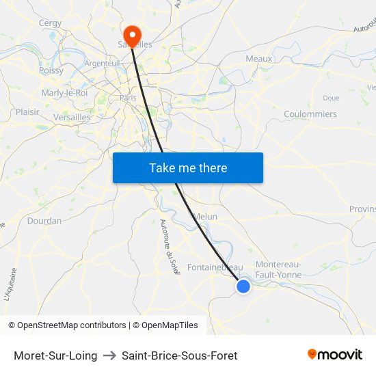 Moret-Sur-Loing to Saint-Brice-Sous-Foret map
