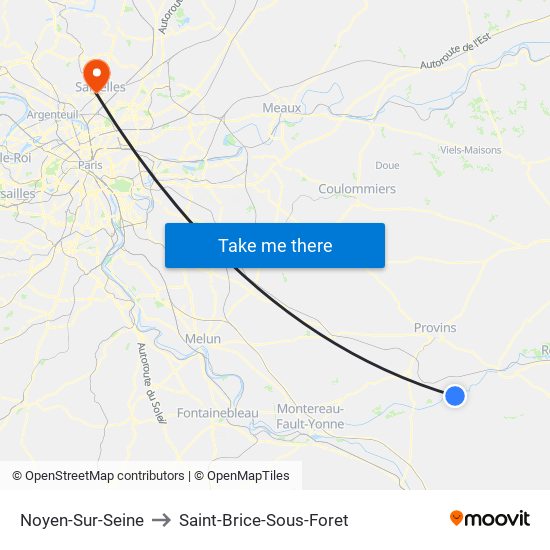 Noyen-Sur-Seine to Saint-Brice-Sous-Foret map