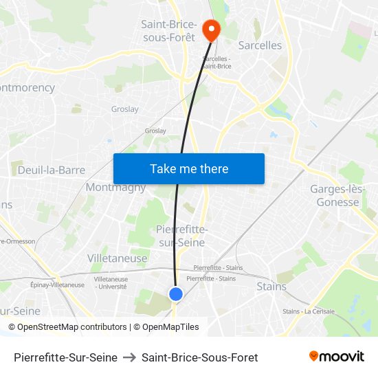 Pierrefitte-Sur-Seine to Saint-Brice-Sous-Foret map