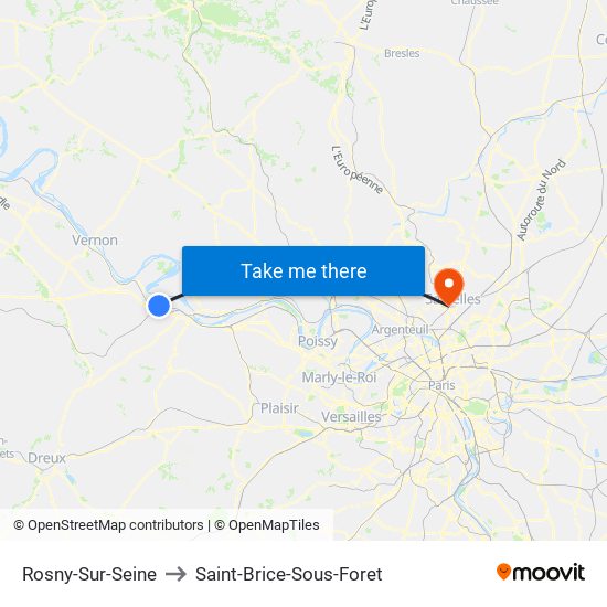 Rosny-Sur-Seine to Saint-Brice-Sous-Foret map