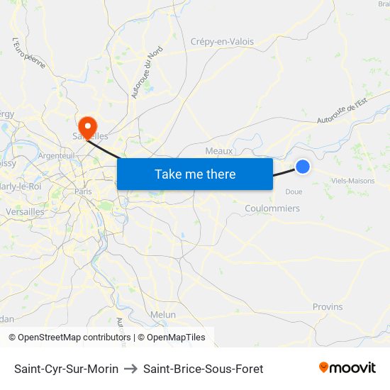 Saint-Cyr-Sur-Morin to Saint-Brice-Sous-Foret map
