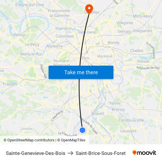 Sainte-Genevieve-Des-Bois to Saint-Brice-Sous-Foret map