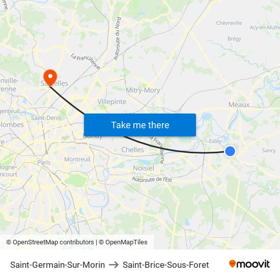 Saint-Germain-Sur-Morin to Saint-Brice-Sous-Foret map