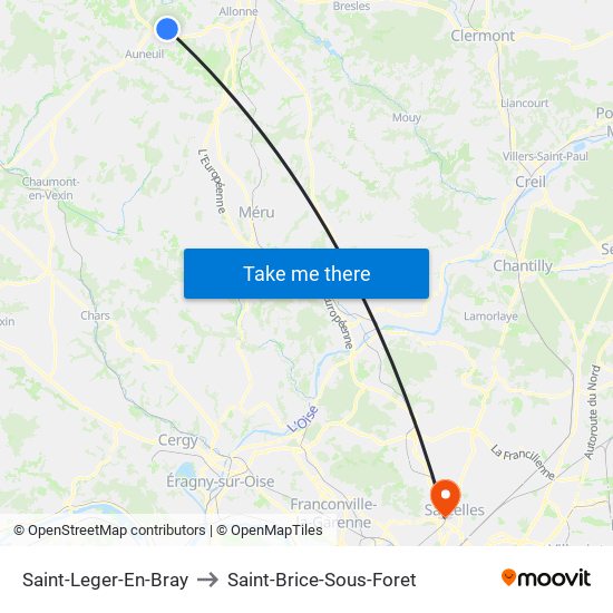 Saint-Leger-En-Bray to Saint-Brice-Sous-Foret map