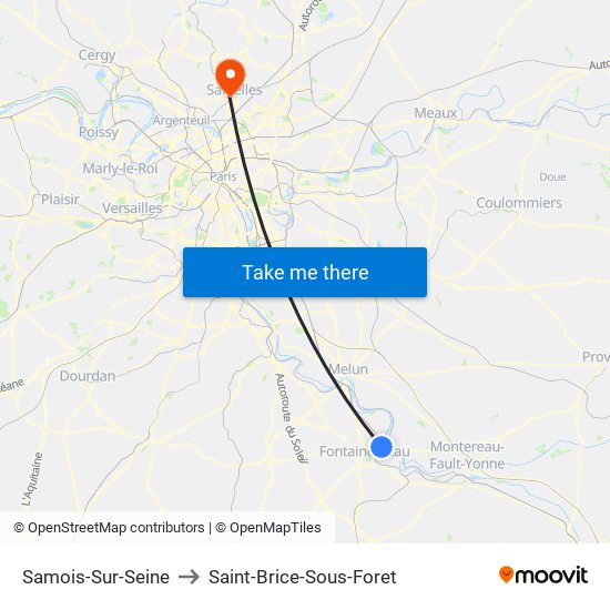 Samois-Sur-Seine to Saint-Brice-Sous-Foret map