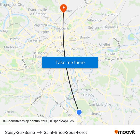 Soisy-Sur-Seine to Saint-Brice-Sous-Foret map