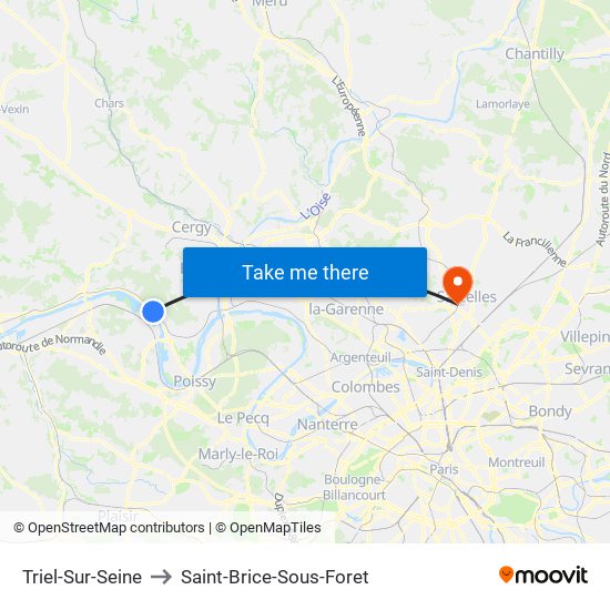 Triel-Sur-Seine to Saint-Brice-Sous-Foret map