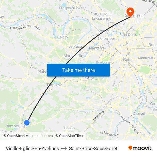 Vieille-Eglise-En-Yvelines to Saint-Brice-Sous-Foret map