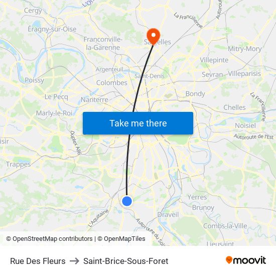 Rue Des Fleurs to Saint-Brice-Sous-Foret map