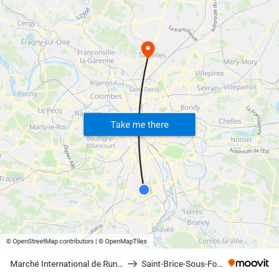 Marché International de Rungis to Saint-Brice-Sous-Foret map