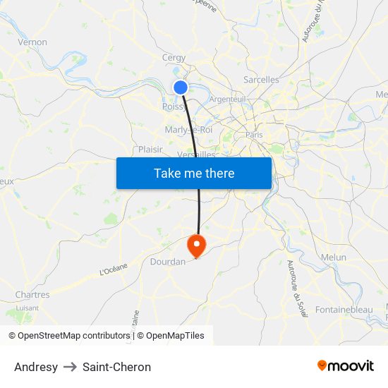 Andresy to Saint-Cheron map