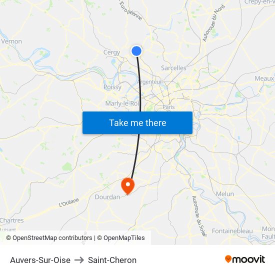 Auvers-Sur-Oise to Saint-Cheron map