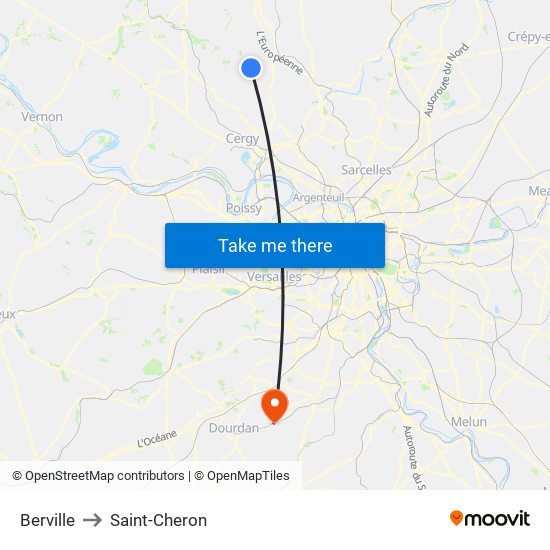 Berville to Saint-Cheron map