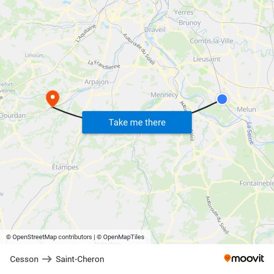 Cesson to Saint-Cheron map