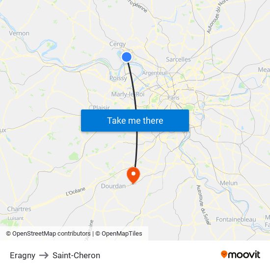 Eragny to Saint-Cheron map