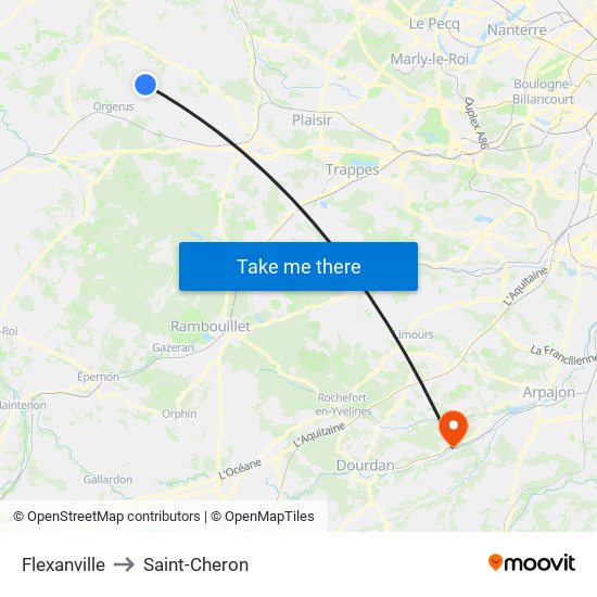 Flexanville to Saint-Cheron map